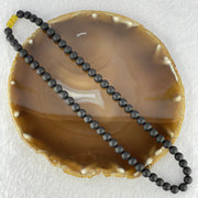 Natural Dark Matt Black Amber Beads Necklace 天然大黑天翁琥珀项链 14.98g 44cm 7.7mm 60 Beads - Huangs Jadeite and Jewelry Pte Ltd