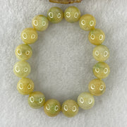 Natural Type A Yellow Jadeite Round Shape Beads Bracelet 61.35g 16.5cm 13mm 16 Beads (Burned) - Huangs Jadeite and Jewelry Pte Ltd