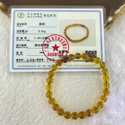 Natural Purple Honey Amber Beads Bracelet 天然紫蜜琥珀手链 3.41g 14cm 6.3mm 27 Beads - Huangs Jadeite and Jewelry Pte Ltd