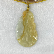 Grandmaster Type A Yellow with Faint Green and Red Jadeite Shan Shui with Buddha Pendant 22.54g 69.8 by 39.7 by 4.8mm - Huangs Jadeite and Jewelry Pte Ltd