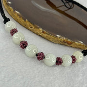 Type A Light Lavender Jadeite Beads Necklace 32.07g 13.3mm by 6 Beads - Huangs Jadeite and Jewelry Pte Ltd