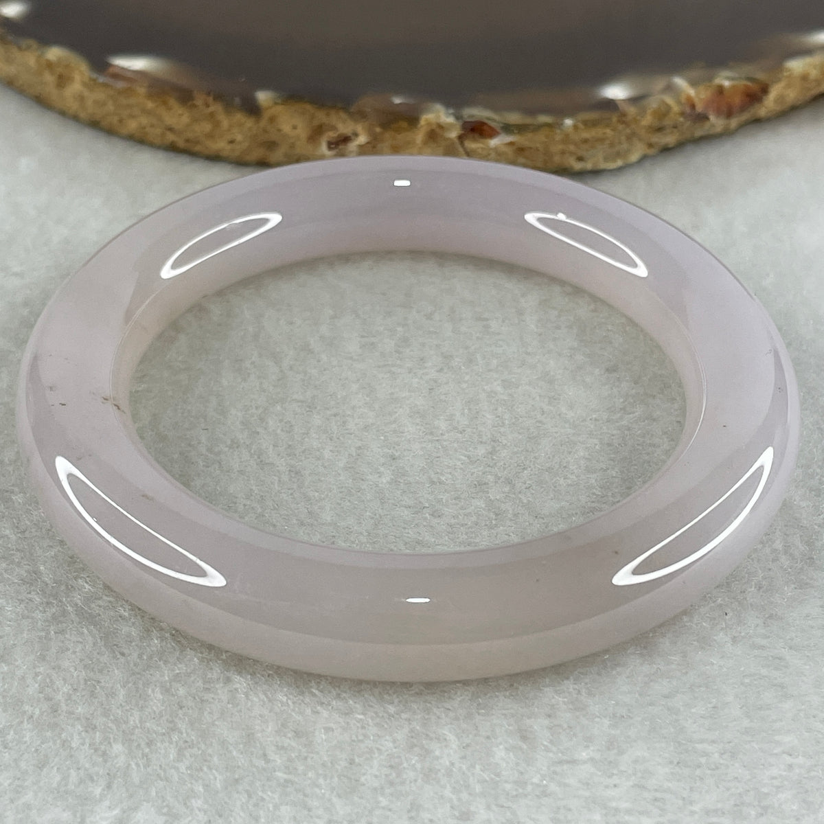 Natural Purple Flower Agate Bangle Set 119.44g Inner Diameter 55.6mm 10.8 by 11.2mm (Perfect) - Huangs Jadeite and Jewelry Pte Ltd