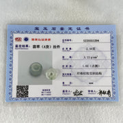 Type A Semi Icy Faint Green Jadeite Ping An Kou Donut Pendant 2.44g 13.2 by 6.6mm - Huangs Jadeite and Jewelry Pte Ltd