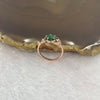 Malachite 7.4 by 7.6 by 1.8 mm (estimated) in 925 RoseGold Silver Ring 1.75g - Huangs Jadeite and Jewelry Pte Ltd