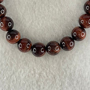 Natural Red Tiger's Eye Quartz Beads Bracelet 18.23g 15.5cm 8.4mm 23 Beads - Huangs Jadeite and Jewelry Pte Ltd