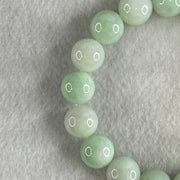 Type A Light Green Jadeite Beads Bracelet 51.61g 16.5cm 12.1mm 17 Beads - Huangs Jadeite and Jewelry Pte Ltd