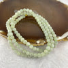 Type A Semi Icy Green with Wuji Grey Piao Hua Beads Necklace 122 Beads 5.4mm 31.79g - Huangs Jadeite and Jewelry Pte Ltd