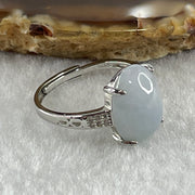 Type A Lavender Cabochon Jadeite in S925 Sliver Ring (Adjustable Size) 2.72g 13.6 by 10.4 by 6.0mm - Huangs Jadeite and Jewelry Pte Ltd
