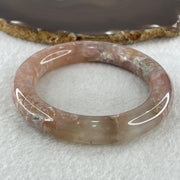 Natural Pinkish Flower Agate Bangle 62.57g Internal Diameter 57.2mm 11.8 by 12.0mm (Internal Line) - Huangs Jadeite and Jewelry Pte Ltd