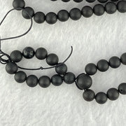 Natural Dark Matt Black Amber Beads Necklace 天然大黑天翁琥珀项链 11.40g 58cm 5.7mm 108 Beads - Huangs Jadeite and Jewelry Pte Ltd