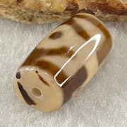Natural Powerful Tibetan Old Oily Agate Patina Guiren Tairen Human Dzi Bead Totem Amulet Heavenly Master (Tian Zhu) 贵人天诛 4.54g 18.9 by 11.7mm - Huangs Jadeite and Jewelry Pte Ltd