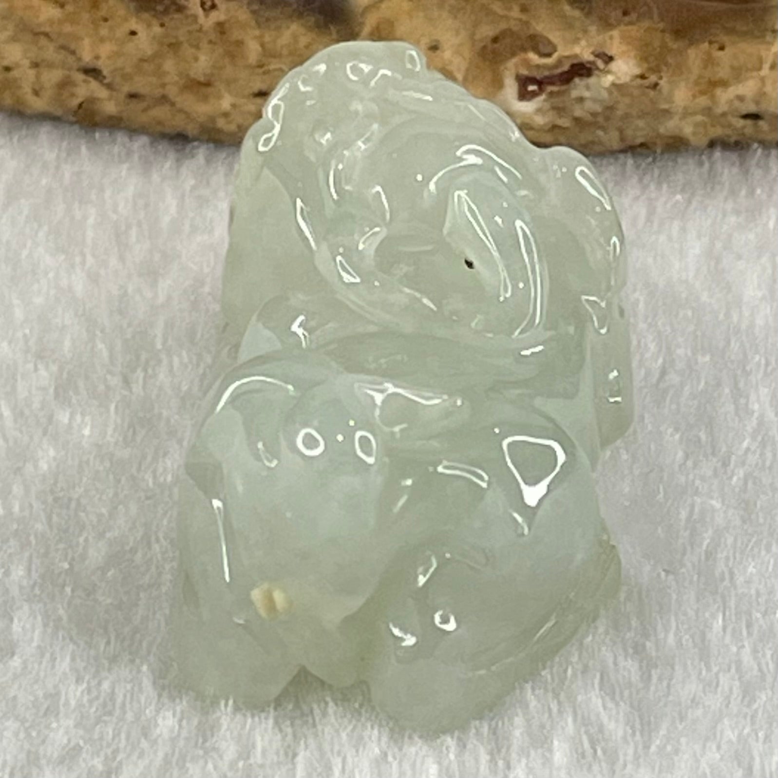 Type A Light Green Faint Lavender Jadeite Pixiu Charm 15.15g 31.1 by 18.7 by 14.1mm - Huangs Jadeite and Jewelry Pte Ltd