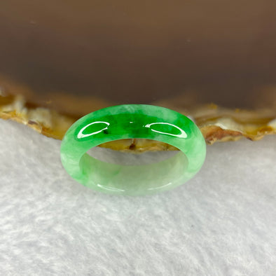 Type A Green with Spicy Green Piao Hua Jadeite Ring 3.49g 5.7 by 3.5 mm US 8.25 / HK 18 (Very Slight Internal Line) - Huangs Jadeite and Jewelry Pte Ltd