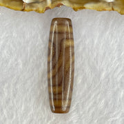 Natural Powerful Tibetan Old Oily Agate 2 Eyes Dzi Bead Heavenly Master (Tian Zhu) 二眼天诛 7.65g 39.6 by 11.3mm - Huangs Jadeite and Jewelry Pte Ltd