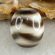Natural Powerful Tibetan Old Oily Agate Water Wave Daluo Amulet (Tian Zhu) Dzi Bead 2.74g 13.6 by 12.0mm - Huangs Jadeite and Jewelry Pte Ltd