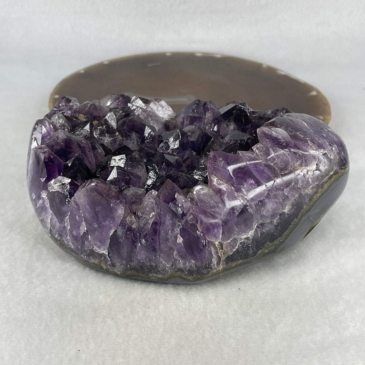 Natural Amethyst Heart Shape Display Specimen | 130.3mm Deep Purple Crystal Cluster (838.9g | 130.3x92.6x52.5mm)