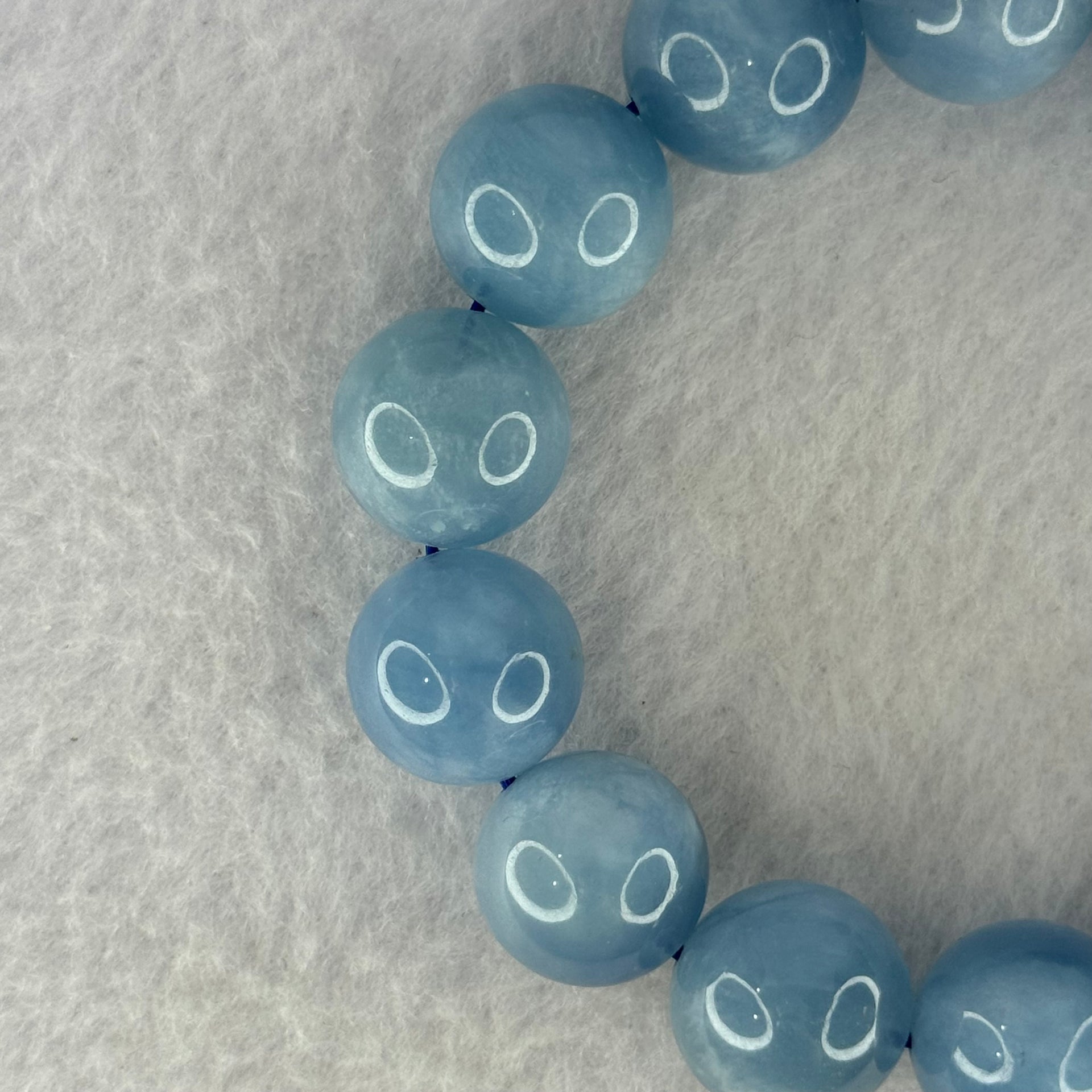 Natural Aquamarine Beads Bracelet 75.87g 19cm 15.9mm 14 Beads - Huangs Jadeite and Jewelry Pte Ltd