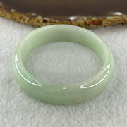 Natural Type A Light Green Jadeite Oval Bangle 36.17g Inner Diameter 54.6mm 12.5 by 6.4mm (Internal Lines) - Huangs Jadeite and Jewelry Pte Ltd