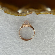 Natural Rose Quartz in 925 Sliver Rose Gold Colour Ring (Adjustable Size) 1.95g 8.2 by 5.9 by 5.0mm - Huangs Jadeite and Jewelry Pte Ltd