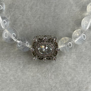 Good Grade Natural White Phantom Quartz Beads Bracelet with Charm 26.36g 16.5cm 9.7mm 19 Beads - 9.1 by 8.1 by 2.0mm Charm - Huangs Jadeite and Jewelry Pte Ltd