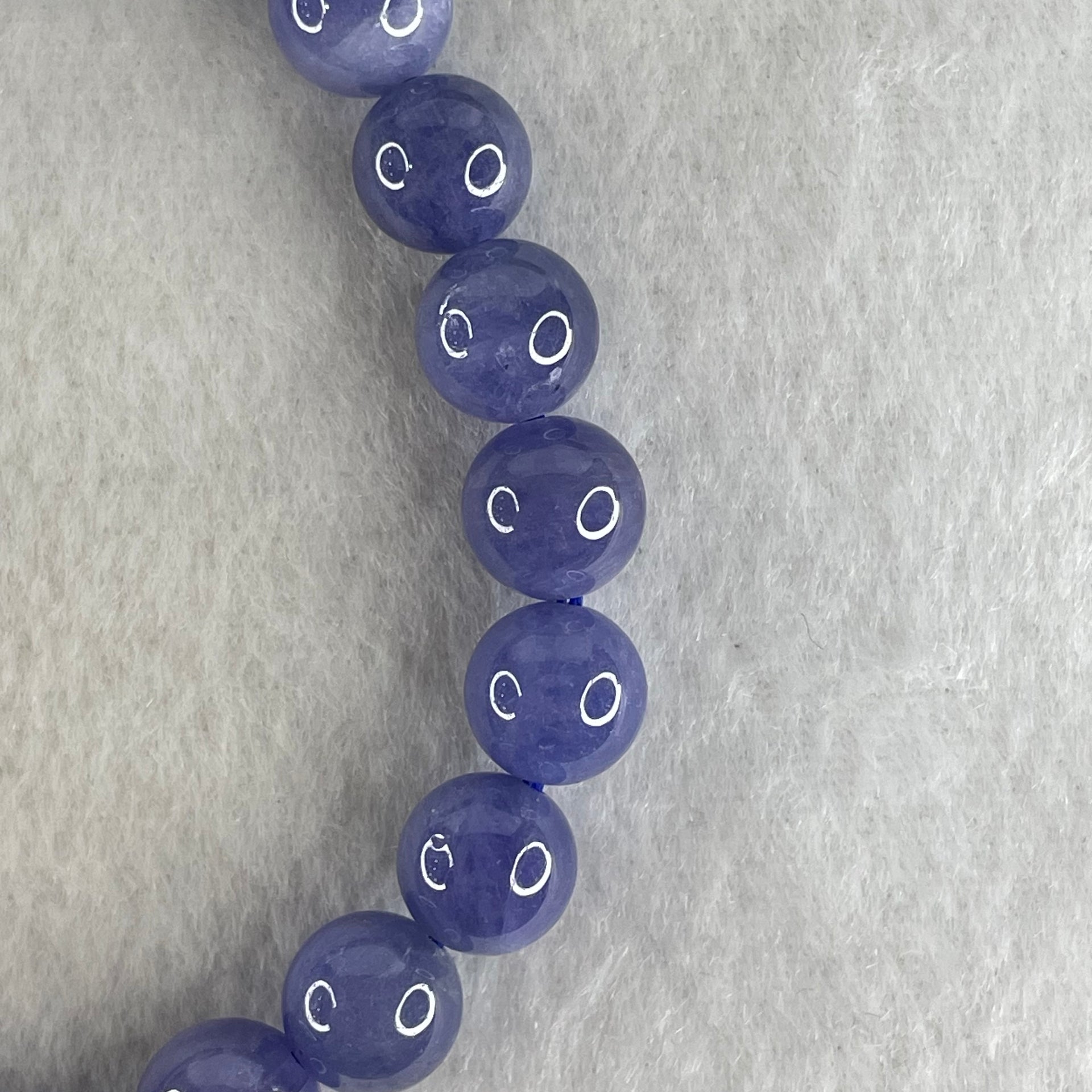 Above Average Grade Natural Blue Tanzanite Beads Bracelet 24.80g 16cm 8.8mm 22 Beads - Huangs Jadeite and Jewelry Pte Ltd