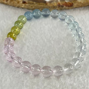 Very Very High Grade Transparent Natural Morganite Beryl Beads Bracelet 13.18g 15.5cm 7.4mm 26 Beads - Huangs Jadeite and Jewelry Pte Ltd
