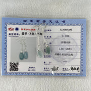 Type A Intense Greyish Lavender Jadeite Pineapple in S925 Sliver Earrings 2.45g 12.9 by 7.2 by 3.9mm - Huangs Jadeite and Jewelry Pte Ltd