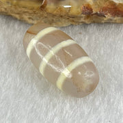 Natural Powerful Tibetan Old Oily Agate 3-Lines Dzi Bead Heavenly Master (Tian Zhu) 三行天诛 3.18g 20.0 by 10.4mm - Huangs Jadeite and Jewelry Pte Ltd