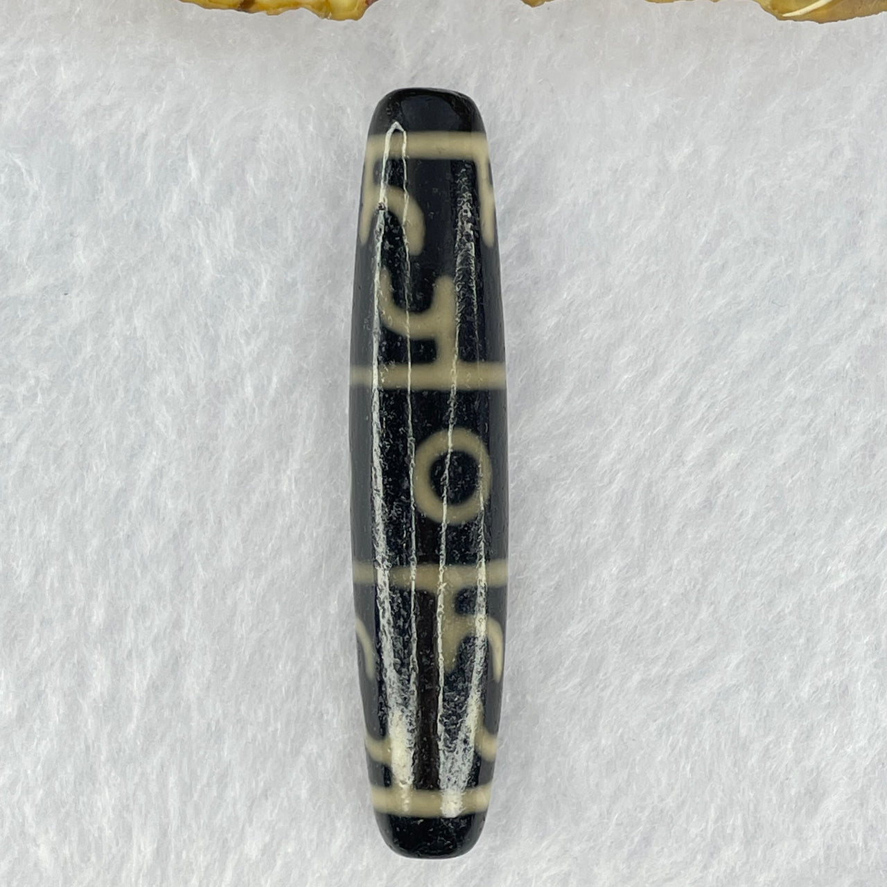 Natural Powerful Tibetan Old Oily Agate 3 Eyed Dharma Vajra Dzi Bead Heavenly Master (Tian Zhu) 三眼金刚杵天珠 13.78g 59.2 by 12.4mm - Huangs Jadeite and Jewelry Pte Ltd