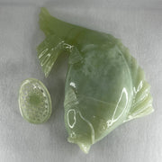 Natural Green with White Serpentine Carp Fish Pot Display 2,270.6g 285.0 by 182.0 by 90.0mm - Huangs Jadeite and Jewelry Pte Ltd