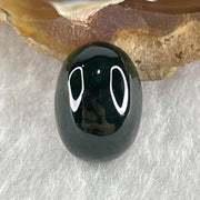Type A Translucent Black Omphacite Jadeite Round Cabouchon Stone For Setting 1.09g 11.9 by 8.5 by 5.2mm - Huangs Jadeite and Jewelry Pte Ltd