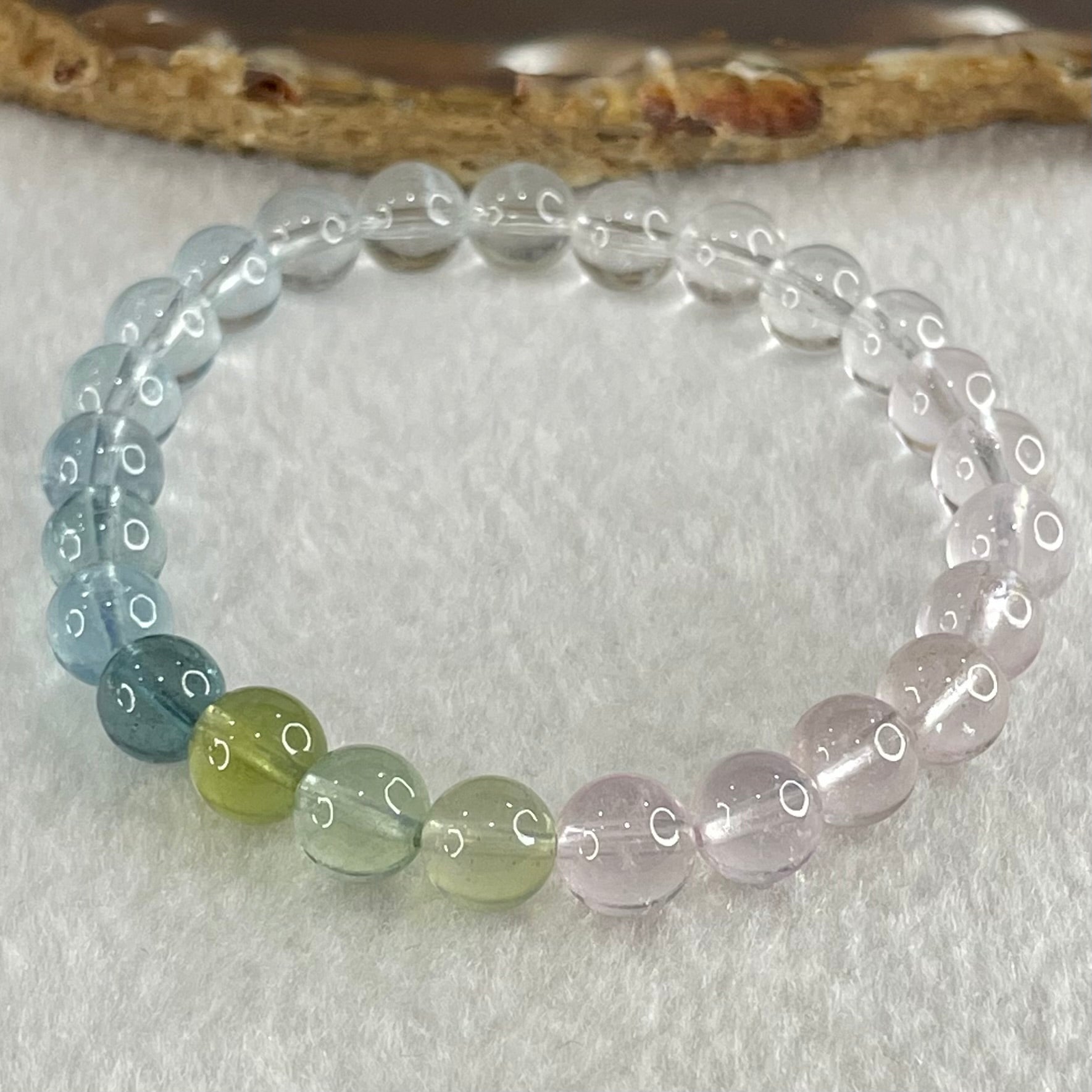 Very Very High Grade Transparent Natural Morganite Beryl Beads Bracelet 15.15g 15.5cm 7.7mm 25 Beads - Huangs Jadeite and Jewelry Pte Ltd