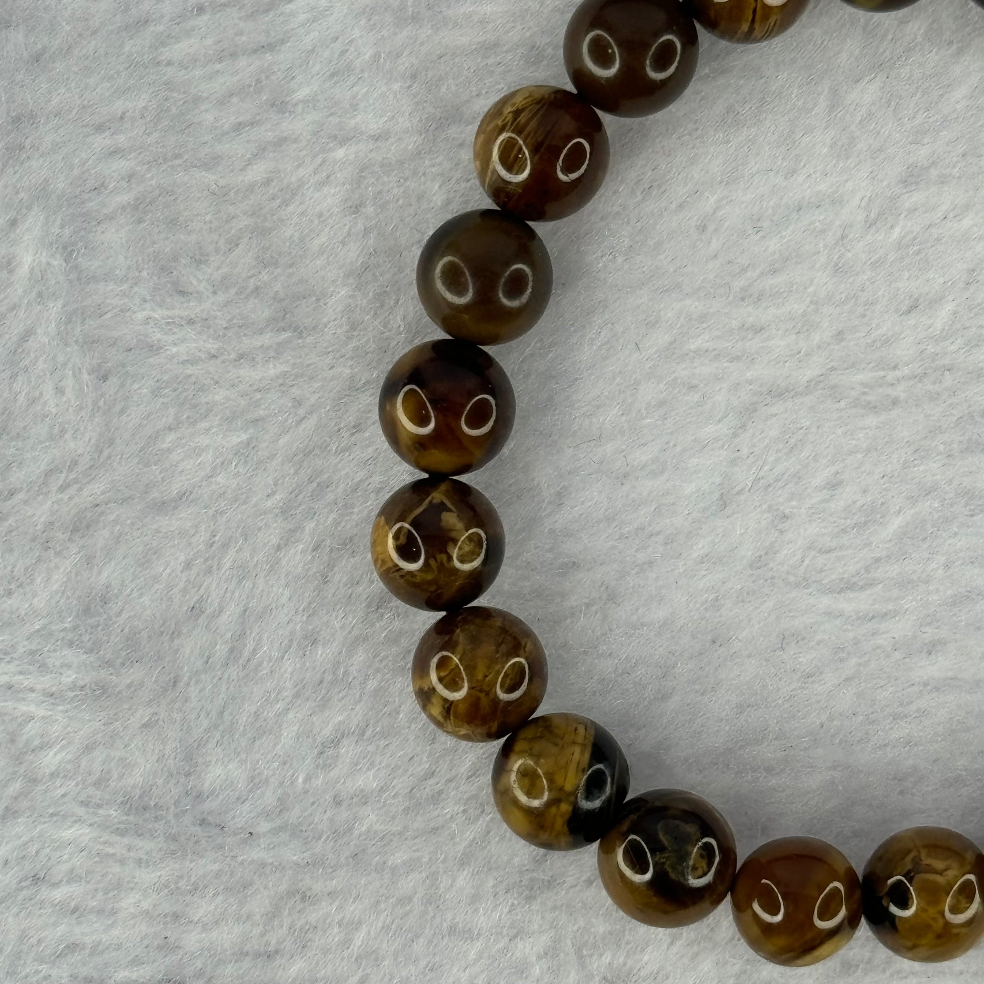 Natural Brown Amber Beads Bracelet 5.77g 7.9 15cm 7.9mm 24 Beads - Huangs Jadeite and Jewelry Pte Ltd