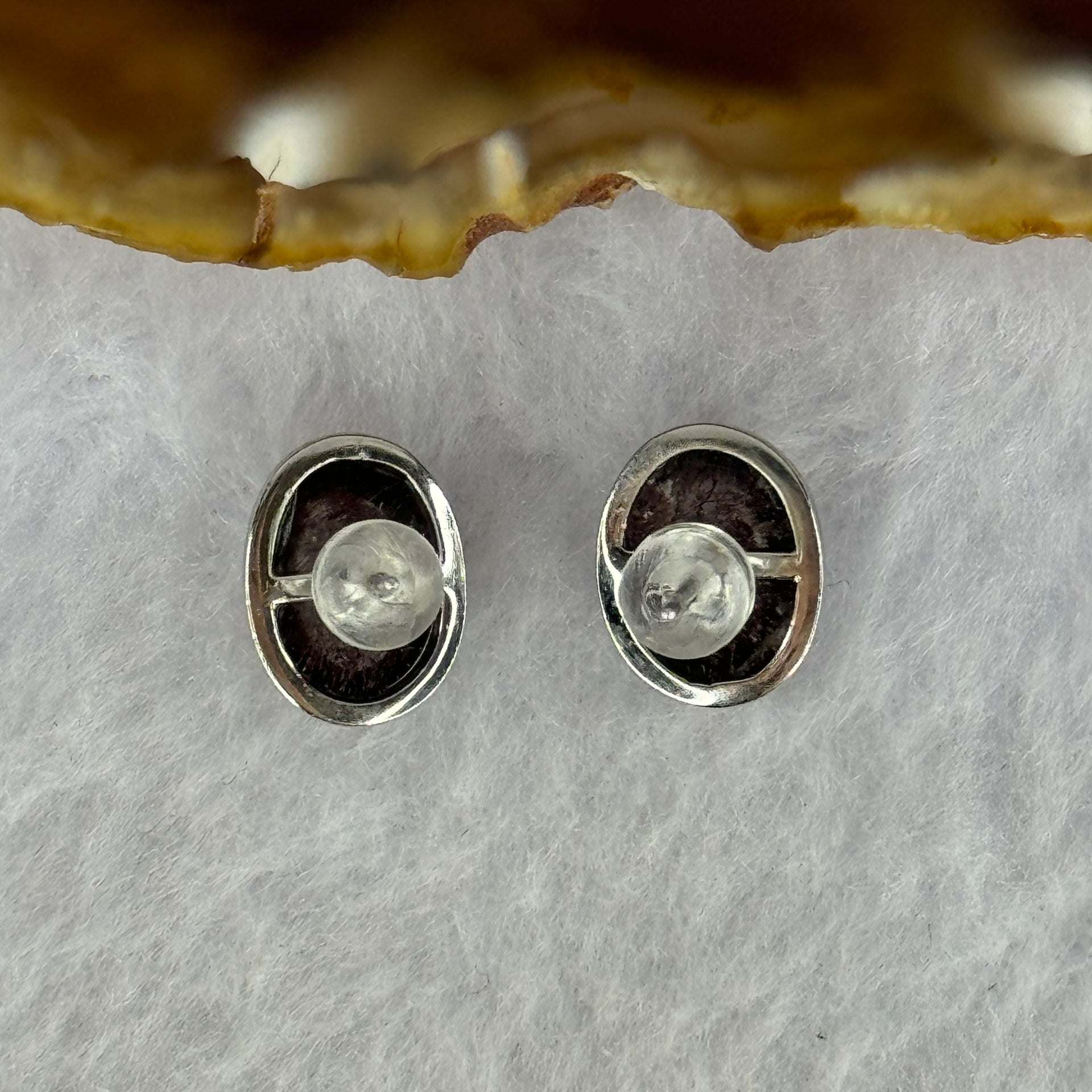 Good Grade Natural Super 7 S925 Silver Earrings 2.58g 10.7 by 7.8 by 5.0mm - Huangs Jadeite and Jewelry Pte Ltd