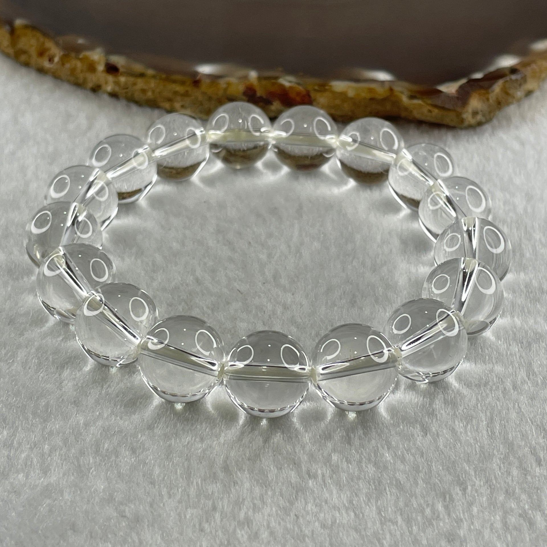 Natural Clear Quartz Beads Bracelet 40.45g 16cm 12.0mm 17 Beads - Huangs Jadeite and Jewelry Pte Ltd
