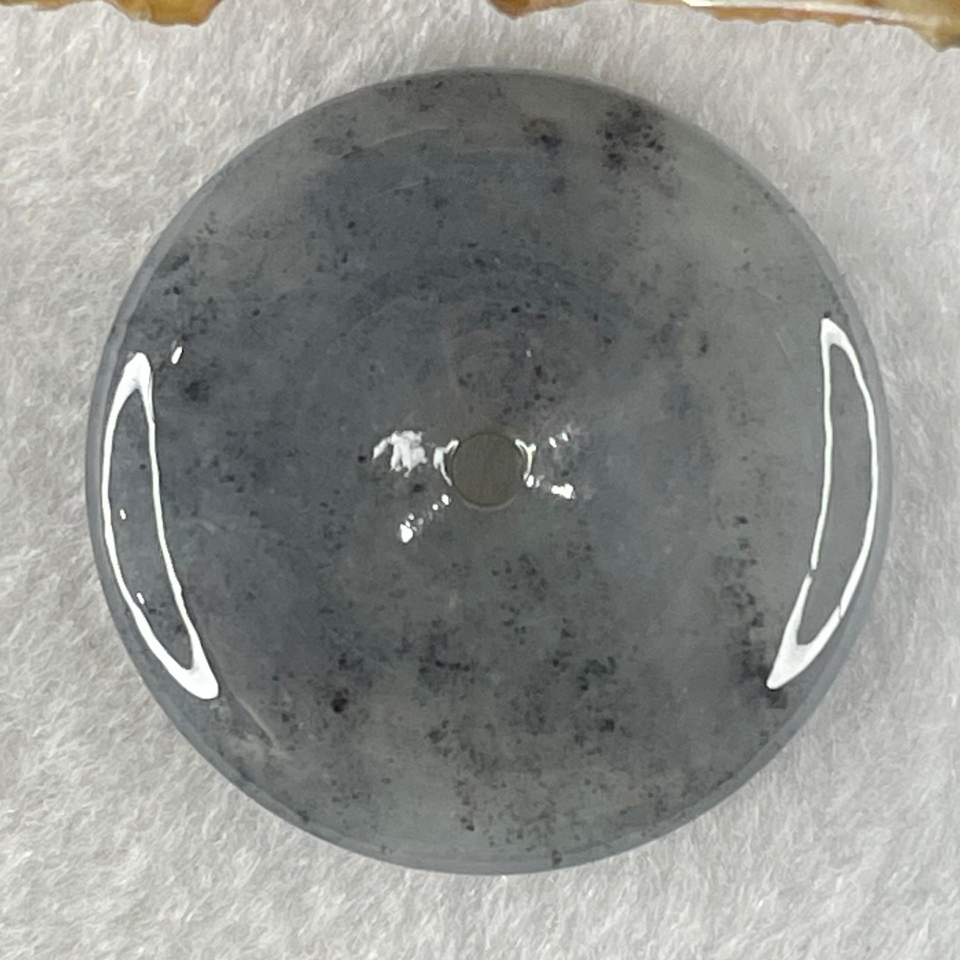 Type A Semi Icy Wuji Grey with Lavender Jadeite Ping An Kou Pendant 14.87g 35.2 by 5.8mm - Huangs Jadeite and Jewelry Pte Ltd