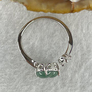 Natural Type A Icy Blueish Green Jadeite Hulu Calabash Silver Ring 1.95g 8.0 by 6.0 by 3.0mm US5.5 HK12 - Huangs Jadeite and Jewelry Pte Ltd
