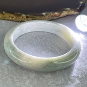 Type A Light Lavender with Moss Green Patch Jadeite Bangle Internal Diameter 55.0mm 53.12g 12.5 by 8.4mm (Slight Internal Lines) - Huangs Jadeite and Jewelry Pte Ltd