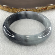 Type A Natural Wuji Grey Black Jadeite Bangle 66.98g Inner Diameter 56.6mm 13.7 by 8.1mm (Slight Internal Lines) - Huangs Jadeite and Jewelry Pte Ltd