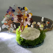 Muti Treasures (Clear Quartz, Amethyst, Red Jasper, Citrine, Rose Quartz,  Aventurine) with Clear Quartz Wealth Pot 122.71g 112.5 by 64.5 by 89.2mm - Huangs Jadeite and Jewelry Pte Ltd