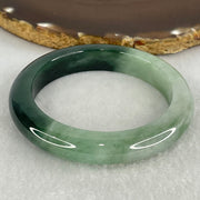 Type A Green and Dark Blueish Green Jadeite Bangle Internal Diameter 54.2mm 78.67g 11.1 by 9.3mm (Slight Internal Lines) - Huangs Jadeite and Jewelry Pte Ltd
