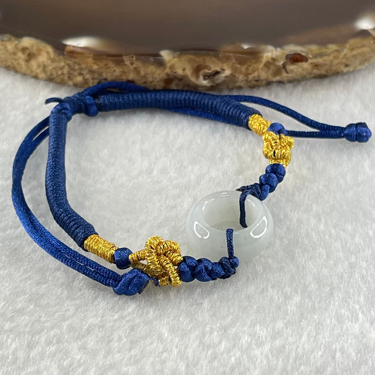 Type A Faint Lavender Jadeite Ping An Kou String Bracelet 3.21g 1.51 by 6.7mm - Huangs Jadeite and Jewelry Pte Ltd