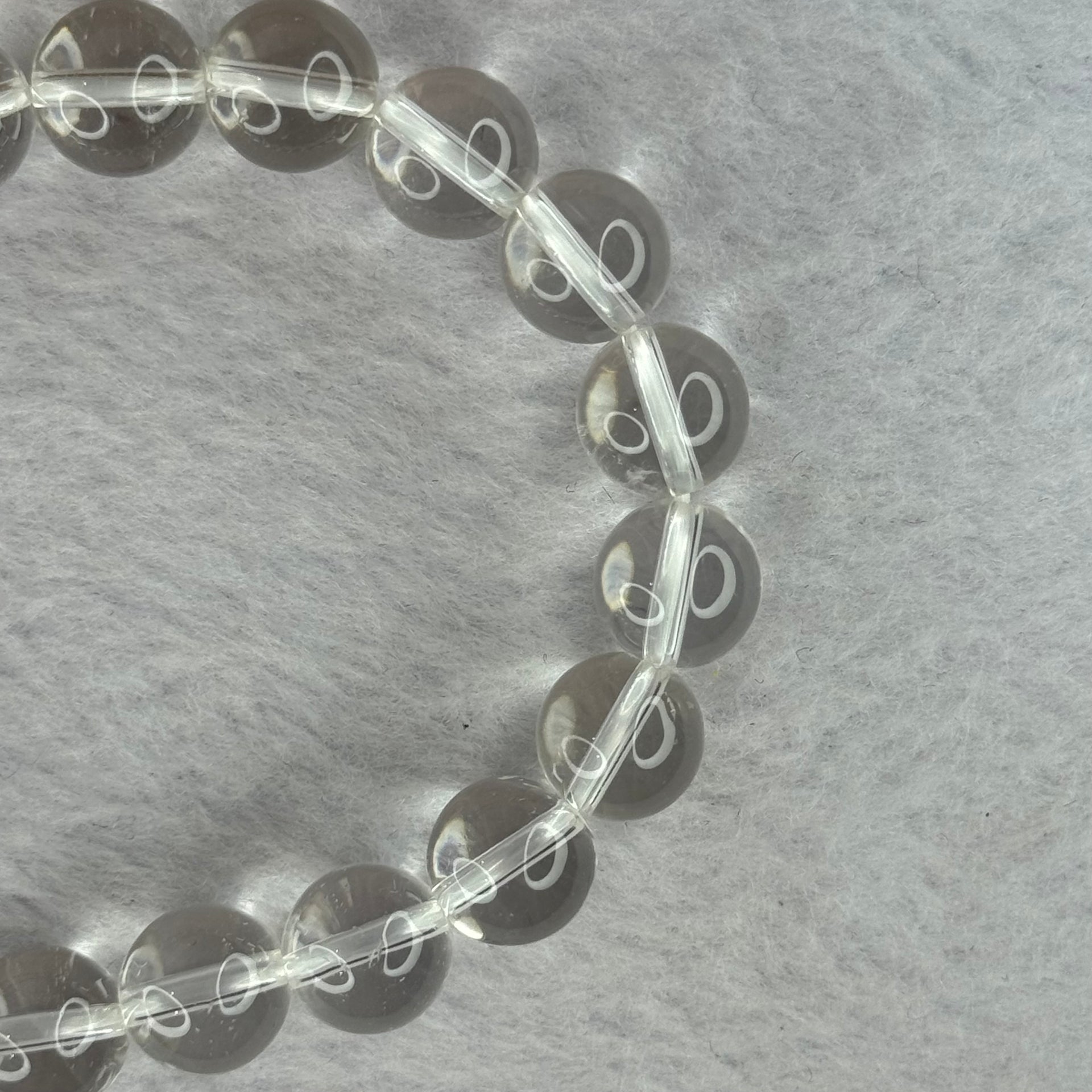 Natural Clear Quartz Bracelet 天然白水晶手链 30.71g 17cm 10.6mm 19 Beads - Huangs Jadeite and Jewelry Pte Ltd