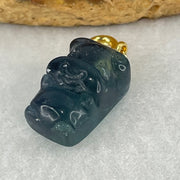 Natural Purple and Green Fluorite Ox Charm Pendant 4.00g 17.3 by 10.8 by 9.8mm - Huangs Jadeite and Jewelry Pte Ltd