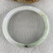 Natural Type A Light Lavender with Green Jadeite Oval Bangle 50.92g Inner Diameter 57.2mm 14.3 by 7.2mm (Slight External Rough) - Huangs Jadeite and Jewelry Pte Ltd