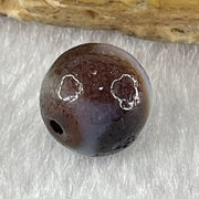 Natural Powerful Tibetan Old Oily Agate Tiger Tooth Daluo Dzi Bead Heavenly Master (Tian Zhu) 虎呀天诛 1.42g 9.9 by 10.3mm - Huangs Jadeite and Jewelry Pte Ltd