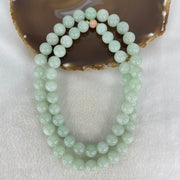 Good Grade Type A Light Green Jadeite Beads Necklace 54.77g 66cm by 11.4mm 60 Beads - Huangs Jadeite and Jewelry Pte Ltd
