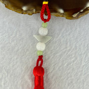 Type A Faint Green Wuji Grey Jadeite Ingot with Crystals Hanging Display 7.33g 16.9 by 6.1 by 6.2mm - Huangs Jadeite and Jewelry Pte Ltd