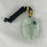 Type A Light Green with Dark Green Spot Jadeite Milo Buddha Pendant 37.98g 48.2 by 34.5 by 12.6mm - Huangs Jadeite and Jewelry Pte Ltd