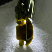 Type A Dark Yellowish Green Jadeite Dragon on Axe Pendent 14.34g 58.8 by 22.0 by 7.7mm - Huangs Jadeite and Jewelry Pte Ltd